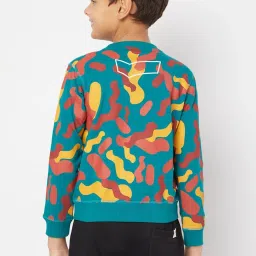 GAS Kids Blue & Yellow Printed Full Sleeves Sweatshirt image 2