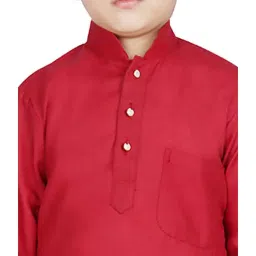 SG Yuvraj Kids Pink Solid Full Sleeves Kurta image 4