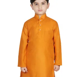 SG Yuvraj Kids Rust Solid Full Sleeves Kurta image 1