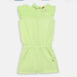 Blue Giraffe Kids Lime Green Cotton Textured Jumpsuit-image-11