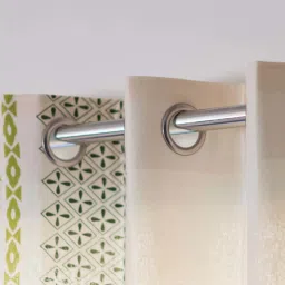 Urban Space Green Cotton Door Curtain With Tieback & Eyelet - Set of 2 image 4