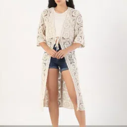 showoffff SHOWOFF Beige Cotton Self Shrug-picture-35
