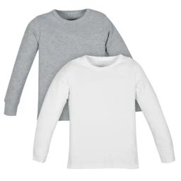 Plum Tree Kids Grey & White SolidThermals (Pack of 2)-picture-19