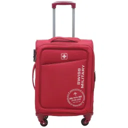 Swiss Military Red 4 Wheels Small Carry-On Luggage image 1