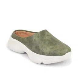 Fausto Women's Olive Mule Shoes image 3