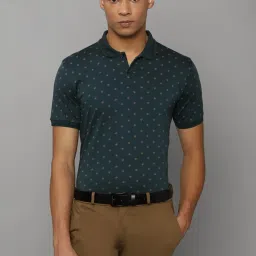 Allen Solly Green Regular Fit Printed Polo T-Shirt image 1