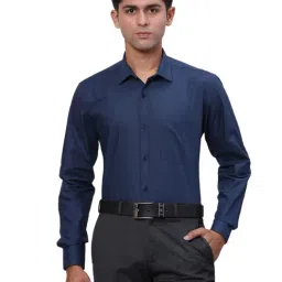 Park Avenue Blue Slim Fit Texture Shirt-picture-17