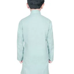 SG Yuvraj Kids Sky Blue Solid Full Sleeves Kurta image 2
