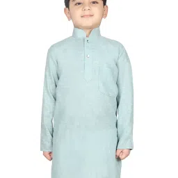 SG Yuvraj Kids Sky Blue Solid Full Sleeves Kurta image 1