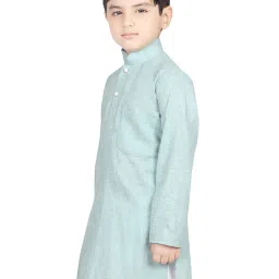 SG Yuvraj Kids Sky Blue Solid Full Sleeves Kurta image 3