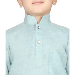 SG Yuvraj Kids Sky Blue Solid Full Sleeves Kurta image 4
