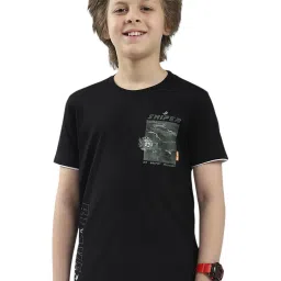 Monte Carlo Boys Black Printed T-Shirt image 1