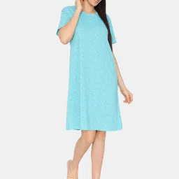 Zivame Blue Printed Night Dress image 4