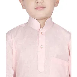 SG Yuvraj Kids Light Pink Solid Full Sleeves Kurta image 4