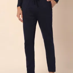 Ajile By Pantaloons Maroon & Black Cotton Slim Fit Colour Block Lounge T-Shirt image 4