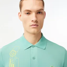 Lacoste Green Regular Fit Printed Polo T-Shirt image 4