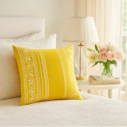 THROW PILLOW Golden Birds Cushion Cover Cheerful Mustard with Whimsical Bird Print (16x16 inches)-picture-16