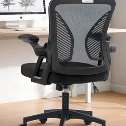 DROGO Ergonomic Black High Back Mesh Adjustable Seat Rocking & Flip Up Armrest Study Chair-picture-23
