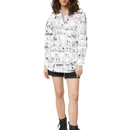 The Souled Store White & Black Peanuts: Comic Printed Shirt image 4