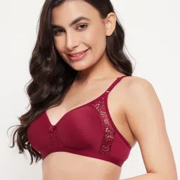 Clovia Maroon Full Coverage Padded T-Shirt Bra image 4
