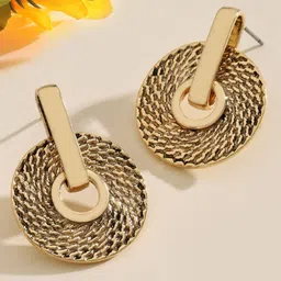 SALTY Pack of 2 Women Demure Round Gold Earring-image-34