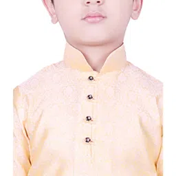 SG Yuvraj Kids Yellow Solid Full Sleeves Kurta image 4