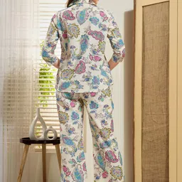 NIGHT FLOSS Printed Lapel Collar Shirt With Palazzos image 4