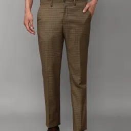 Louis Philippe Brown Slim Fit Checks Trousers image 1
