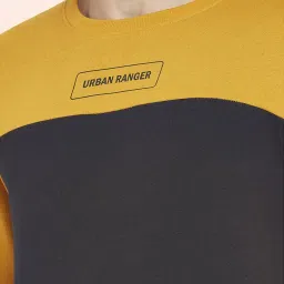 Urban Ranger By Pantaloons Navy & Yellow Cotton Regular Fit Colour Block Sweatshirt image 4