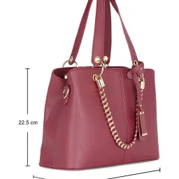 Forever Glam by Pantaloons Wine Medium Satchel Handbag image 4