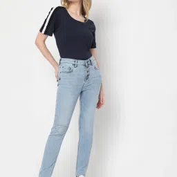 Vero Moda Light Blue Skinny Fit Distressed Jeans image 4