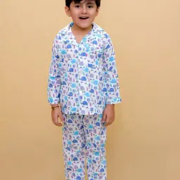 Biglilpeople Unisex White Printed Full Sleeves Shirt with Pants-picture-13