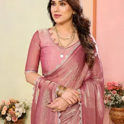 Ambuja International Embellished Beads and Stones Art Silk Saree image 3