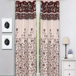 Romee Multicolor Polyester 7 ft Door Curtains - Set of 2 image 1