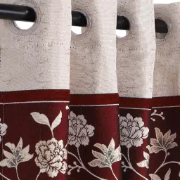 Romee Multicolor Polyester 7 ft Door Curtains - Set of 2 image 3