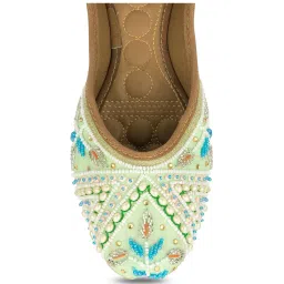 Desi Colour Women's Tea Green Ethnic Juttis image 5