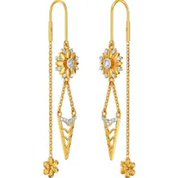 Joyalukkas 22k Yellow Gold Sunflare Triangle Earrings for Women-picture-21