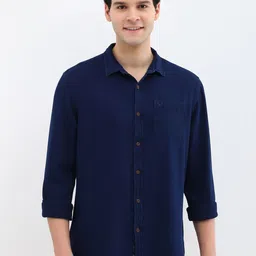 Allen Solly Men Custom Fit Spread Collar Solid Cotton Casual Shirt-picture-39