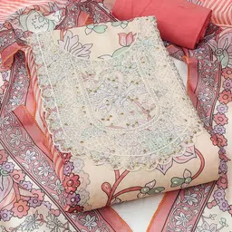 SAINOOR Embellished Organza Semi-Stitched Dress Material-picture-31