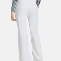 Kazo White Flared Fit Trousers image 2