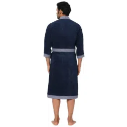 Spaces Hygro Solid Dark Blue Cotton Bathrobes image 2