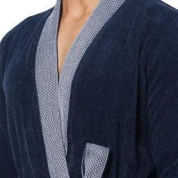 Spaces Hygro Solid Dark Blue Cotton Bathrobes image 5