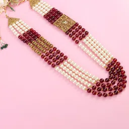 JIYANSHI FASHION Men Gold-Plated Artificial Stones Studded & Beaded Layered Jewellery Set-picture-32