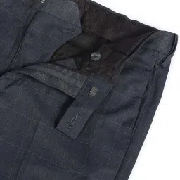 Arrow Dark Grey Slim Fit Checks Trousers image 4