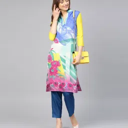 Chhabra 555 Multicolored Floral Print Straight Kurti image 4