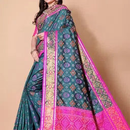 jayant creation Blue Silk Blend Patola Sarees-picture-37
