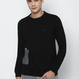 Allen Solly Black Cotton Regular Fit SweatShirt image 1