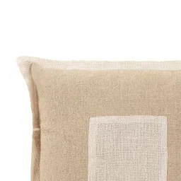 Home4U Brown & White Linen Cushion Cover image 3