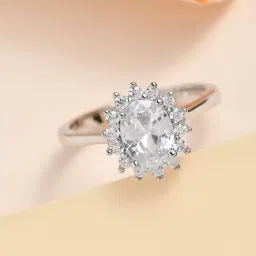 Ornate Jewels 925 Silver 1.5 Carat Oval American Diamond Halo Ring for Women-picture-25