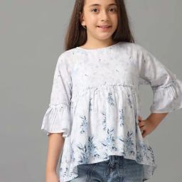 Under Fourteen Only Kids Blue Cotton Printed Top-picture-38